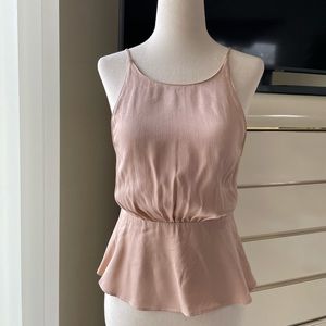 Zara Trafaluc Satin Peplum Cami with back tie, XS